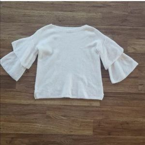 Madewell cream xxs sweater 3/4 bell sleeve tiered
